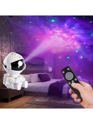 1入組太空人星雲投影燈,有計時器和遙控器的星空夜燈。適用於成人臥室、聖誕節、生日、情人節、遊戲房間、家庭和派對裝飾