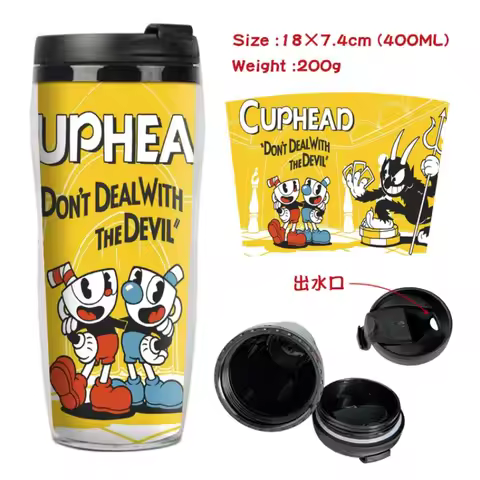Hot Sales Kawaii Cuphead Water Bottle Cartoon Anime Cute Hydro Flask Girls Boys School Outdoor Sport