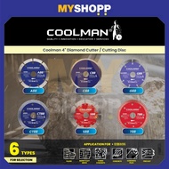 Coolman 4" Diamond Cutter / Cutting Disc - S88 / T88 / CT88 / C88 / A88 / G88 / D180SE / CW100A |PEM