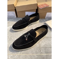 [ready stock] 2024loro * piana same style LP Classic suede flat shoes loafers men's shoes