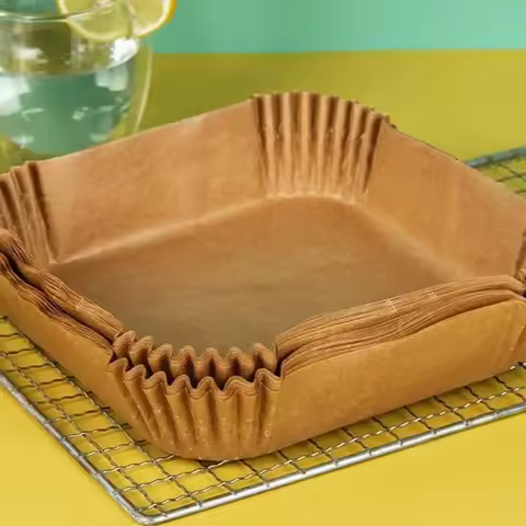 100Pcs Disposable Air Fryer Liners No Scrub Non-Stick & Oil-Proof Parchment Paper Heat Resistant Bak