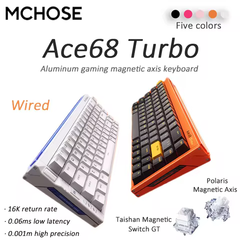 MCHOSE ACE68 Turbo Mechanical Customized Keyboard 0.001mm Rapid Trigger 16K Polling Rate 0.06ms Low 