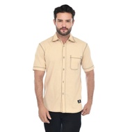 KEMEJA ELZAURA - KZ02 Men's Basic Plain Short Shirt Casual Men Shirt Short Sleeve Oxford Super Premi