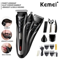 Alat Cukur Rambut Elektrik Kemei ORIGINAL / Mesin Cukur Rambut Cas / Hair Clipper Mesin Cukur Rambut Kumis Jenggot Portable