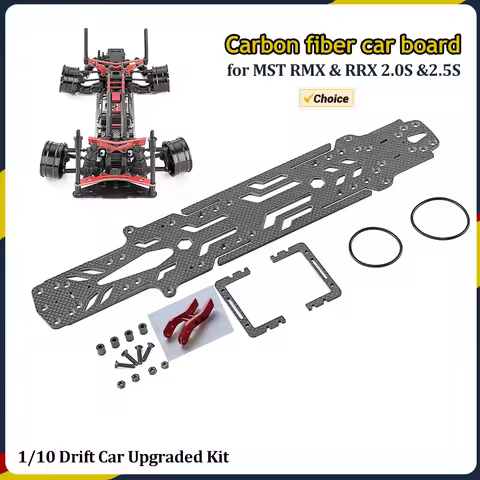 1/10 Drift Car Upgrade Kit Narrow Vertical High Traction Carbon Fiber Chassis and Battery Holder for
