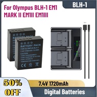 High-Quality New 7.4V 1720mAh BLH1 Lithium Battery for Olympus BLH-1 EM1 MARK II EM1II EM1III Camera