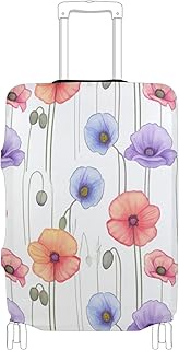 Poppy Flowers Soft Pastel Orange Luggage Covers for Suitcase Protectors Baggage Vacation Essentials 