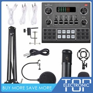 [New Arrival]Live V9 Sound Card and BM800 Suspension Microphone Kit Broadcasting Recording Condenser Microphone Set Intelligent Webcast Live Sound Card for Computers and Mobilephone