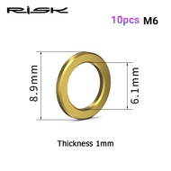 10pcs/Set Bicycle M5/M6 Washer Gasket Flat Ring Seal Titanium Alloy