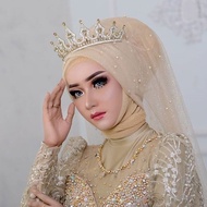 Glitter Bridal Veil Tulle Pearl Bridal Hijab PREMIUM / Glitter Pearl Shawl / Bridal Shawl Hijab