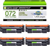 greencycle 4 Pack 072 CRG072 Black Compatible Toner Cartridge Replacement for Canon 072 Use with ima