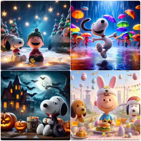Peanuts Snoopy Cartoon Diamond Painting Kit 5D DIY Diamond Embroidery Cross Stitch Handmade Art Gift