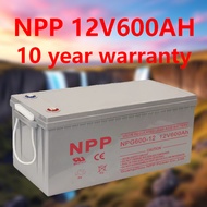 NPP Deep Cycle 12V 600AH AGM Battery Solar ใช้กับระบบเซิร์ฟเวอร์ VR Gaming Truck ทัวร์คอนเสิร์ต 10 ป