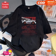 Porsche 911 Sports Car Print Oversize T-shirt | Black T-Shirt