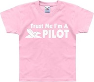 Trust Me I'm A Pilot, Plane Helicopter Kids T-Shirt (Light Pink), 8 Years
