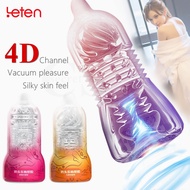 Leten Soft Realistic Vagina Male Masturbator Mini Cup Vacuum Sucking Aircraft Cup Alat Seks Untuk Le