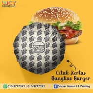 1000pcs CETAK LOGO SENDIRI KERTAS PEMBALUT BURGER / PRINT CUSTOM LOGO ON BURGER WRAPPING
