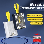 20000mAh Powerbank with Type-C Cables PD 22W Fast Charging Powerbank Mini Large-Capacity Transparent