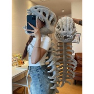 Skeleton Plush Wearable Dinosaur Skeleton Plush Costume with 3D Spine Realistic Silly Dino Plushies