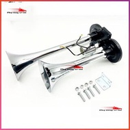 Air horn with 2 stainless steel speakers, air horn with 2 electric speakers with loud sound 12v 24v 