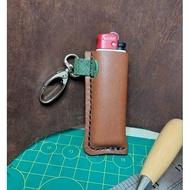 sarung kulit lighter cricket/ lighter leather case (brown with swivel)