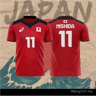 2020 Japan Olympic Volleyball Jersey Nishida yuji No.11 /3 Colors Casual Women Men Tshirt