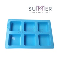 Summer Soap Square 6 Round Edge Silicone Mold for Handmade Soap Bar