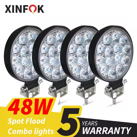 Car LED Work Light 3030 SMD 27 Watts 48 Watts DC 12-24 Volts Bright Flood Spotlights Truck 4x4 4WD