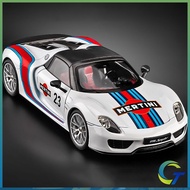 1:18 Porsche Martini 918 Spyder Diecast Toys Car Model Cars Alloy Toy Collection Gift For Boys Kids