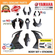 R15 BLACK BODY COVER SET B2S4 SM12 + STICKER GRAPHIC [ 100% ORIGINAL YAMAHA] - BK6-F0000-30-P4 BK6-F