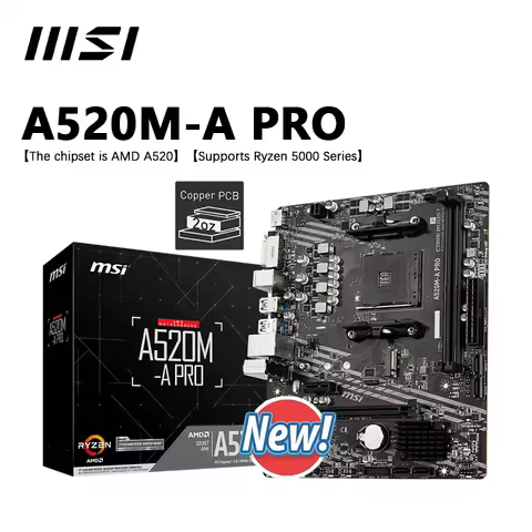 MSI A520M A PRO New Micro ATX AMD A520 DDR4 M.2 USB3.2 STAT 3.0 SSD/64G Best support R9 desktop CPU 