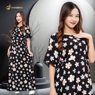 Baju kelawar cotton corak bunga comfy breathable kaftan labuh dress tidur wanita gaya muslimah