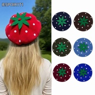 IESPOIR1T1 Women's Beret Hat, Versatile Elegant Artist Hat, Fashion Classic Strawberry Shaped Solid 