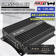 Plusbat เครื่องเสียงรถยนต์ เพาเวอร์แอมป์ พาวเวอร์แอมป์ CLASS D 4CH M-120.4BL แอมป์ขยาย 120.4 น้ำหนัก