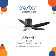 Crestar Altis+Plus (5Blades) 48inch With LED (Black / White / Walnut Wood / Maple Wood) Ceiling fans