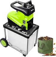 Electric Branch Shredder Garden Shredders, 2800W Leaf & Wood Chipper with Wheels, Crush up to 45mm,