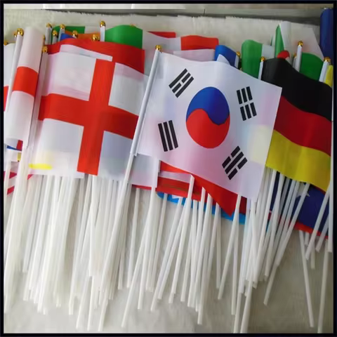 Custom Hand Flag 14X21cm 20x30cm 30x45cm Hand Print Buyer's Company Logo or Design Election Banner w