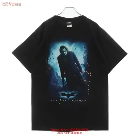 VINTAGE 00 s THE DARK KNIGHT Front Print T shirt Black Washed Top For Everyday Wear fashion Comforta