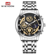 Jam Tangan Kerangka Tourbillon Unik Mewah Elegan / Jam Tangan Pria Analog Stainless Steel Anti Air A