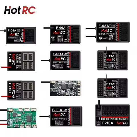 HOTRC F-04A F-04B F-05A F-06A F-08A F-10A F-01A SBUS F-04BT F-06AT F-08AT F-01AT 2.4G Receiver 4/6/8
