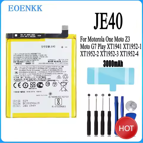 2026Years JE40 Battery JE40 For Motorola One Moto Z3 Moto G7 Play XT1941 XT1952-1 XT1952-2 XT Origin
