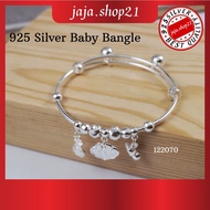 READY STOCK | 925 Silver Baby Bangle Bell For Kids (122070) | 925纯银 三宝铃铛宝宝手镯 | 925 Budak Gelang Tangan Perak