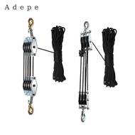 [Adepe] Rope Pulley Hoist Block and Tackle Pulley System Rope Hoisting Lifting Heavy Objects for Gar