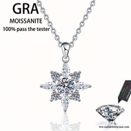 【 GRA Certificate Attached 】 1CT moissanite necklace, fashionable star pendant S925 pure silver wome