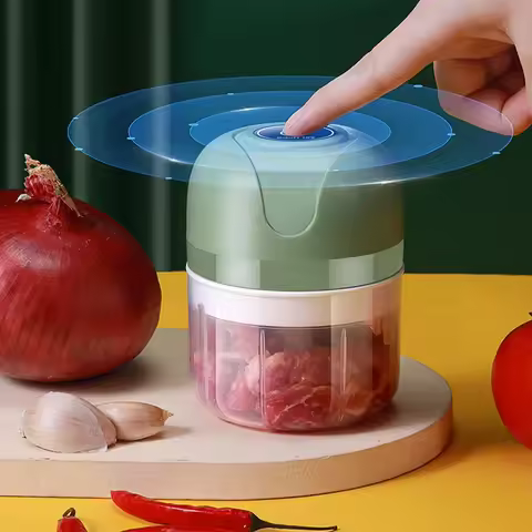 1 set of electric ginger and garlic grinder, meat grinder, 250mL onion grinder, vegetable and chili 