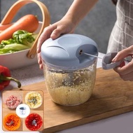 [藍色] 迷你蒜泥器 搗蒜器 手動拉蒜泥器 小型攪拌器 [平行進口]