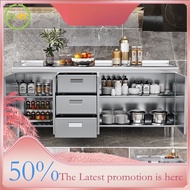 Lla2 Stainless Steel Extra Thick Household Kitchen Storage Stove Cabinet Integrated Whole Set Sidebo