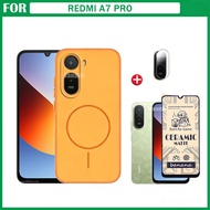 3in1 Redmi A7 Pro Colorful Matte Phone Case for Redmi A5 A3 Privacy Ceramic Frosted Screen Protector