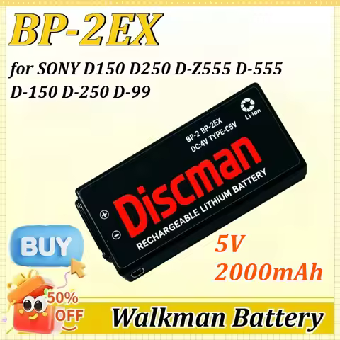 BP-2EX 5V 2000mAh for SONY D150 D250 D-Z555 D-555 D-150 D-250 D-99/90 D-88/82 D-303 D-515 DCP-150 DC
