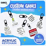 GANTUNGAN Custom Words Keychains Custom Funny Word Keychains Motivational Word Keychains Vol 2